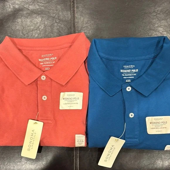 Sonoma Men's Polo Shirt -Mauve and Blue. - Picture 1 of 3